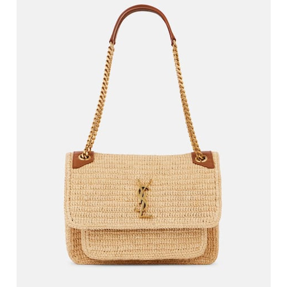 潮奢 Saint Laurent 圣罗兰 女士 Niki 中号拉菲草编织肩包