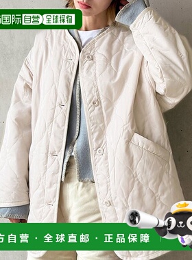 日本直邮Classical Elf 中长款无领纯色波浪型绗缝夹克 [C04519EW