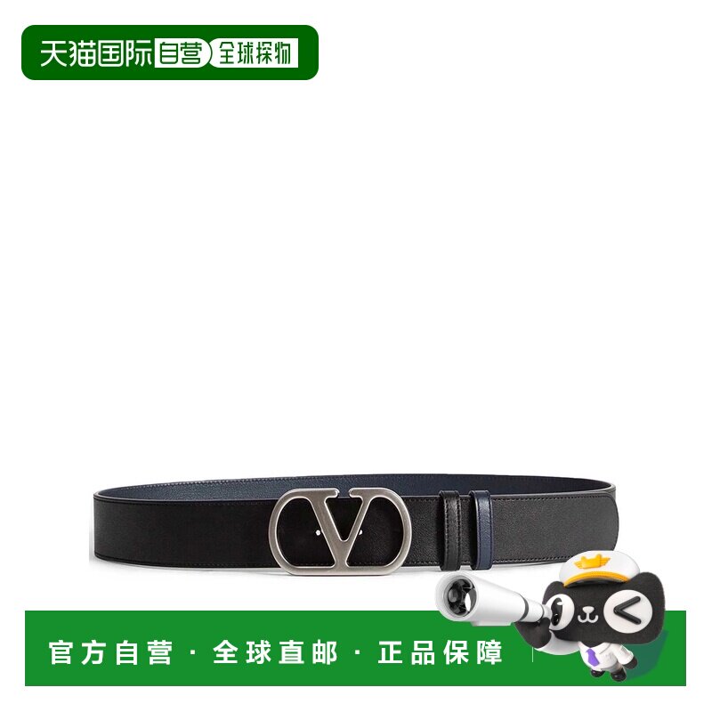 香港直邮valentino 华伦天奴 男士 黑色皮革双面皮带 8Y2T0SQ4UPC