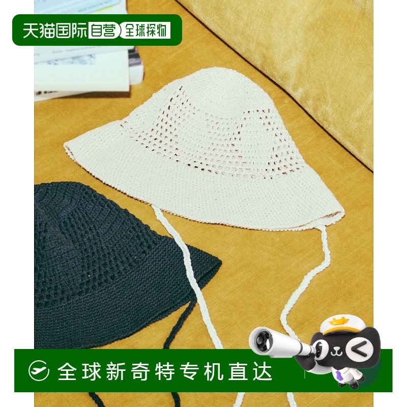 1h可退 日本直邮tiny 女装简约钩编织麻混纺折迭便携宽檐帽 45027