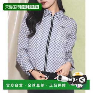 1h可退 日本直邮DISPARK 女士春夏新作蝴蝶刺绣格纹拉链衬衫 DI25