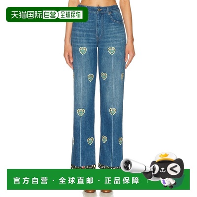 香港直邮Valentino 华伦天奴 女士 刺绣阔腿牛仔服装 7B3DD20C9KH