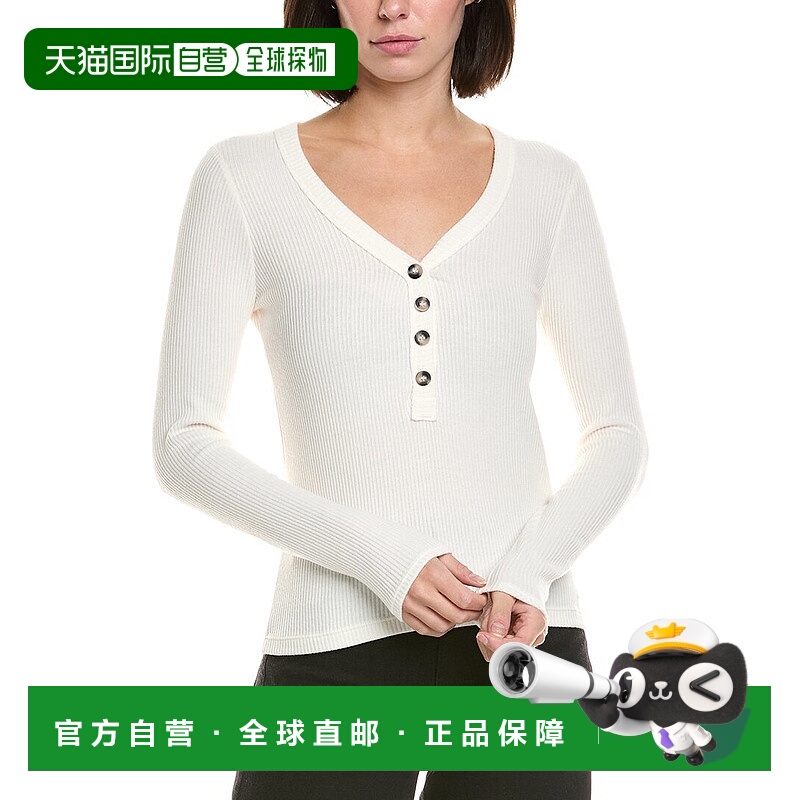 自营perfectwhitetee Sweater Rib V-Neck Henley - white 美国奥