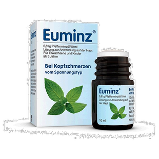 欧洲直邮德国药房Euminz高浓度薄荷油涂抹瓶10ml发作性紧张型头痛