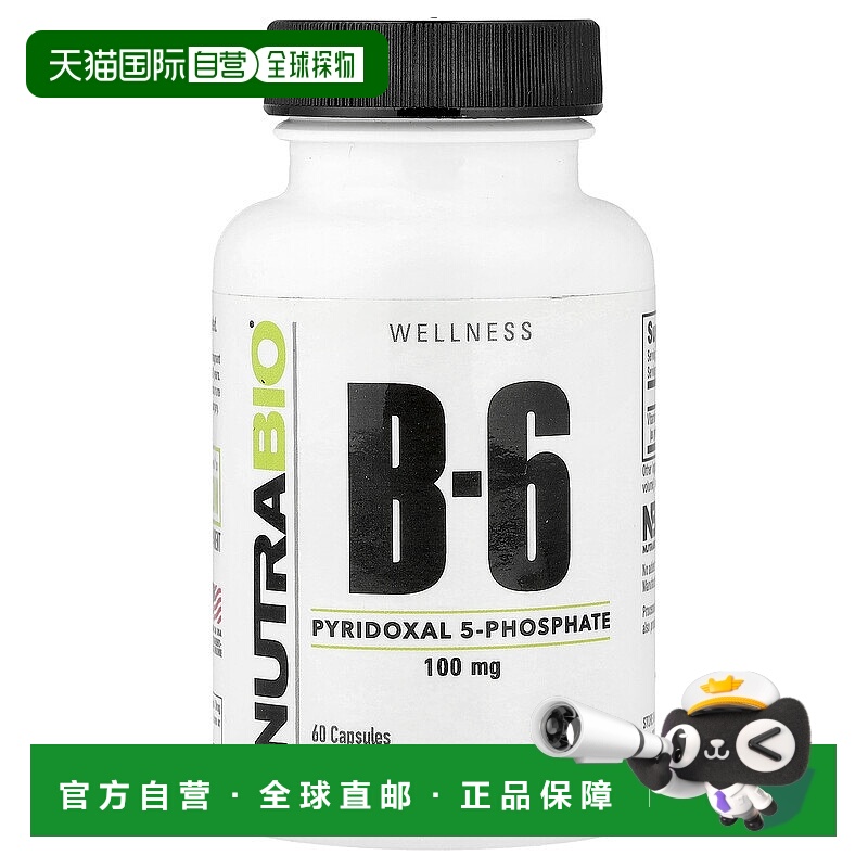 香港直邮Nutrabio Labs,B-6，100 毫克，60 粒胶囊