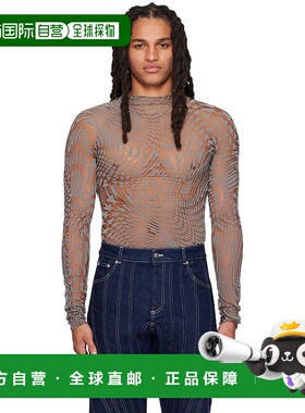 香港直邮Mugler 穆勒 男士 黄褐色 & 灰色 Star 高领衫 22W1TO059