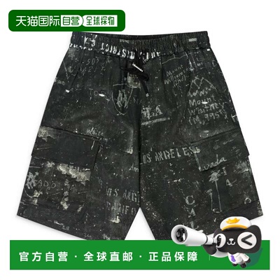 自营amiriBlack Army Stencil Cargo Shorts - black 美国奥莱直