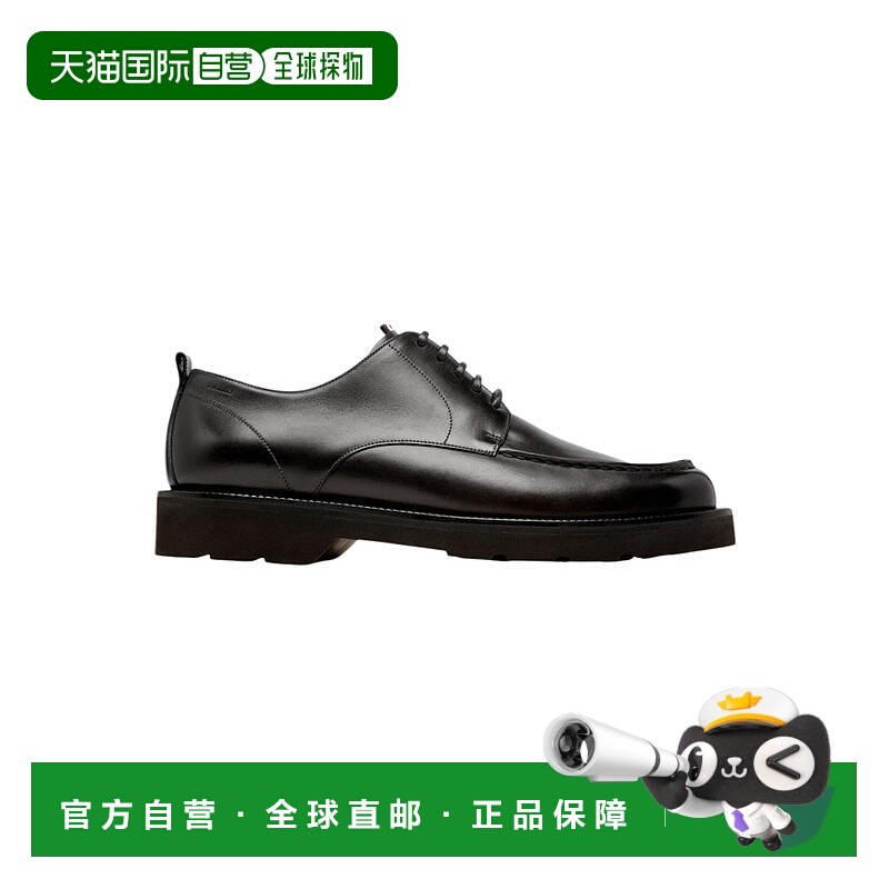 自营 Bally Norber 6239800 Men's Black Calf Leather Derby Sho