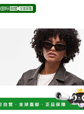 1h可退 香港直邮潮奢 Topshop 女士 仿皮短款系扣水洗黑色羽绒夹