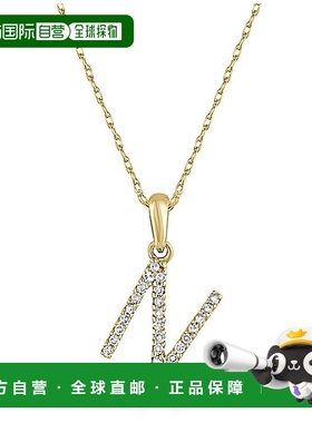 自营sabrina14k 金和钻石初始项链 - 黄色 n 美国奥莱直发锁骨链
