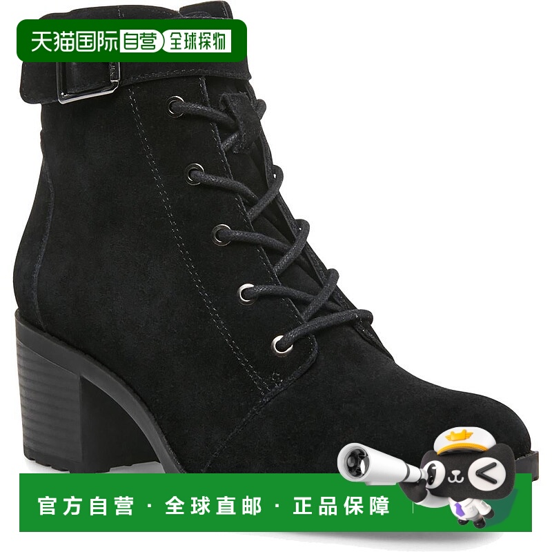 自营anne kleinKalex Womens Suede Lace-Up Ankle Boots - black