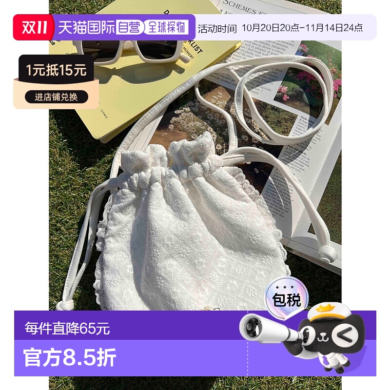 1h可退 日本直邮WC 女士花卉刺绣迷你双肩包 WC25SP04SG0003