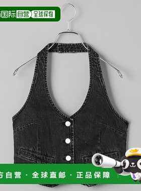 1h可退 日本直邮ROLLA'S女士黑色吊带牛仔背心 1126316000002