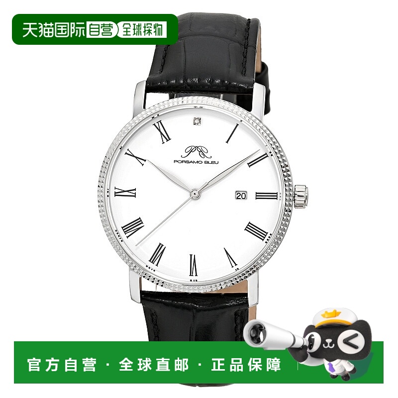 自营Porsamo Bleu Men's Veritas 1 Genuine Leather Band Watch