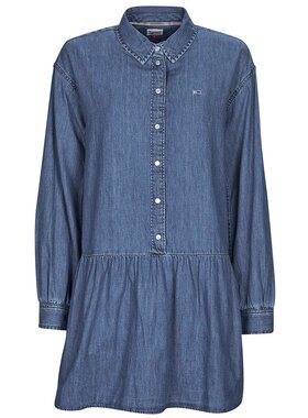 Tommy Jeans 女士 TJW CHAMBRAY SHIRT DRESS 短连衣裙 蓝色