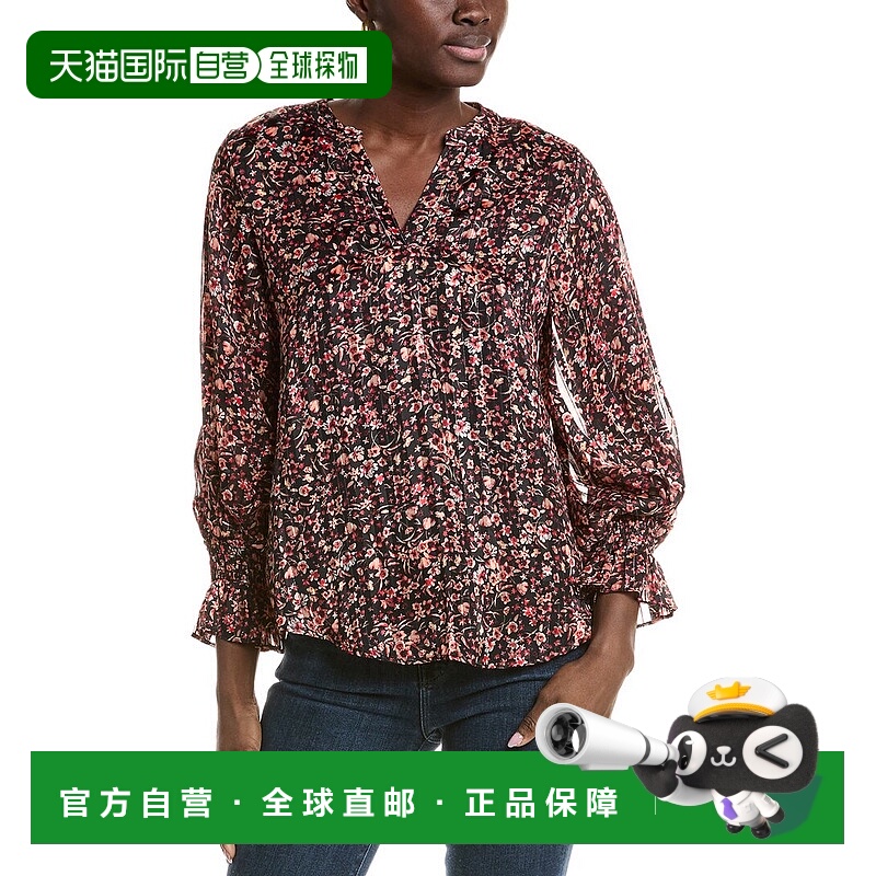 自营 Vince Camuto 灯笼袖衬衫 - 黑色 美国奥莱直发蕾丝女装