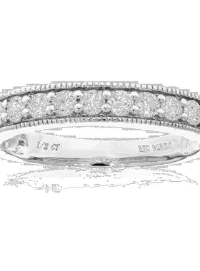 自营vir jewels1/2 克拉 22 颗宝石圆形切割实验室培育钻石结婚戒