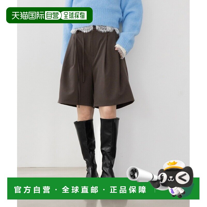 日本直邮RAGEBLUE 女装 高腰褶裥阔腿短裤 1080256【付后1h可退】