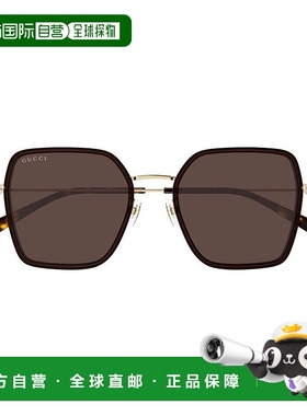 1h可退 香港直邮潮奢 Gucci 古驰 女士 Eyewear 方格太陽眼鏡 GG1