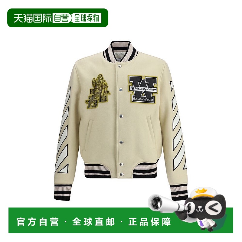 自营off-whiteOff- Polyamide Men's Bomber - cream 美国奥莱直