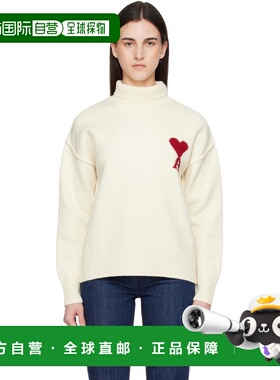 香港直邮Ami Paris 女士 灰白色 Contrasted Ami de Coeur Funnel