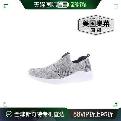 skechersUltra Flex 2.0-Mirkon 男式针织无鞋带跑鞋 - 白色/黑色