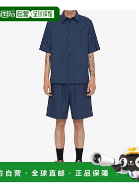 1h可退 香港直邮GIVENCHY 男士衬衫 BM612P5YCC063 AW2024 蓝色