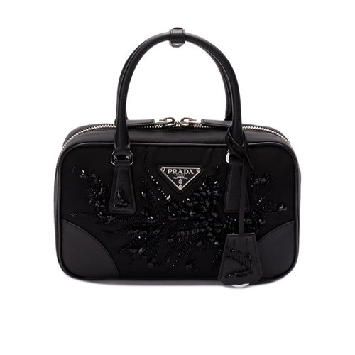 PRADA 女士斜挎包 1BB1212C4QVTROF0632 CO 黑色 徽标斜挎包