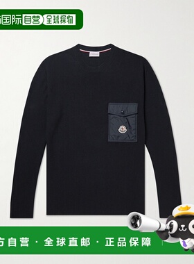 1h可退 香港直邮Moncler 盟可睐 男士 Logo-Appliqued Shell-Trim