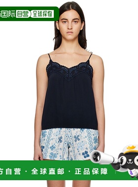 香港直邮潮奢 SEE BY CHLOÉ 女士 海军蓝刺绣背心 CHS23SHT29023