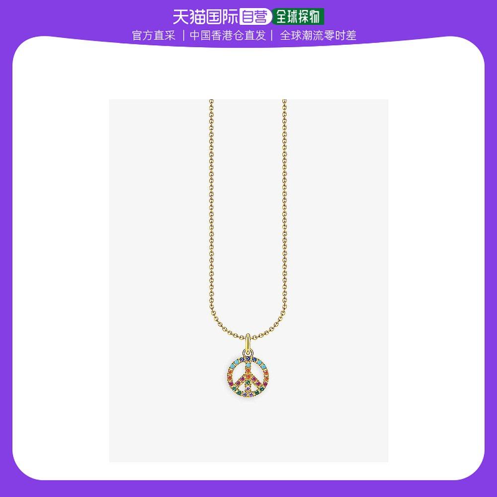 香港直邮潮奢 thomas sabo 女士彩色宝石和平手势 18k 镀金纯银和