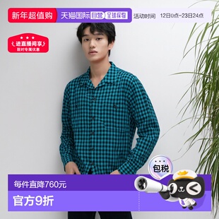1h可退 日本直邮BEAMS PLUS 男装 宽松版型 开领羊毛迷你格纹衬衫