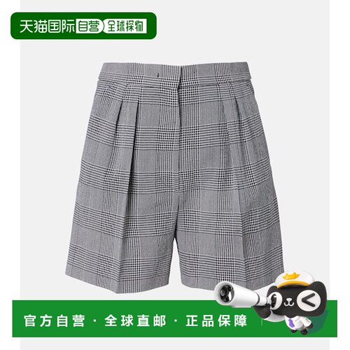 香港直邮MaxMara 麦斯玛拉 女士 crêpe 威尔士王子格纹羊毛短裤