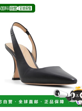 自营 Ted Baker 女士 Ari 皮革露跟尖头高跟鞋，黑色 - 黑色 美国
