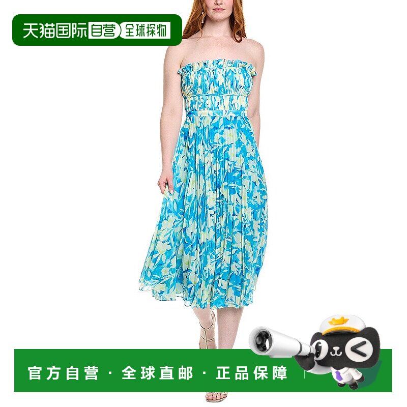 自营 AMUR Scottie Midi连衣裙-蓝色 美国服饰新款性感直发奥莱