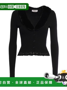 1h可退 香港直邮Blumarine V 领徽标针织衫 78I-P0D124长袖
