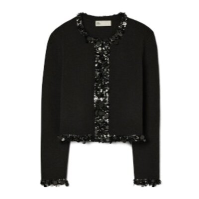 TORY BURCH 女士针织毛衣 164511001 SS2025 黑色 MAGLIERIA