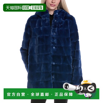 自营Kenneth Cole Fuzzy Coat - Teal 外套美国奥莱直发