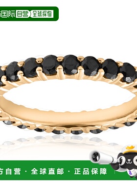 自营 pompeii3POMPEII 1 1/2 克拉黑色钻石永恒戒指 14k 黄金女士