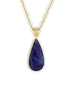 自营 liv oliver18k 蓝宝石梨形吊坠项链 - 蓝色 美国奥莱直发