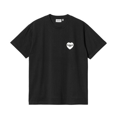 Carhartt Wip 24新款 男士黑色有机棉爱心印花宽松T恤