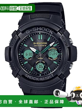 【日本直邮】G Shock卡西欧 手表 男款电波太阳能黑色AWG-M100RC-