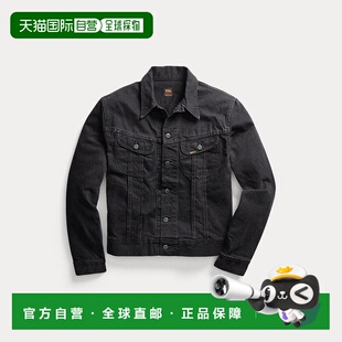 自营欧洲直邮RALPH LAUREN拉夫劳伦 RRL黑色做旧牛仔夹克