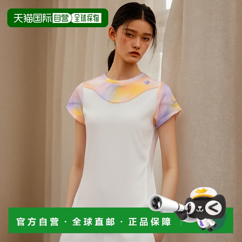 日本直邮Lecoq 网球羽毛球服女 图案游戏衬衫女QTWWJA06