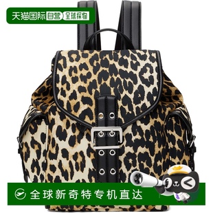 黄褐色小号 甘尼 女士 Nylon Leopard 香港直邮潮奢 1h可退 GANNI