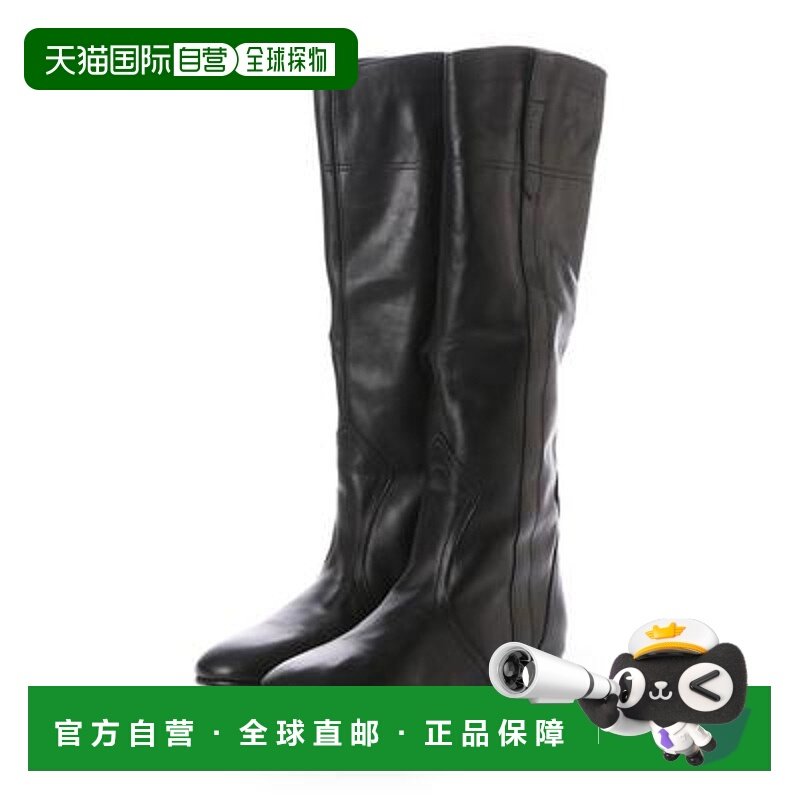 【日本直邮】fabio rusconi女士长筒皮靴黑色柔软质感复古时尚