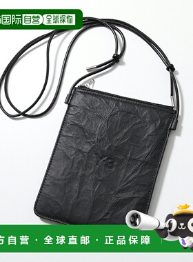 日本直邮Y-3 斜挎包 CROSS BODY JD2914 男士徽标皮革手提包 黑色