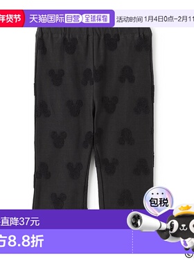 1h可退 日本直邮petit main 儿童 伸缩性 全棉迪士尼图案长裤 965
