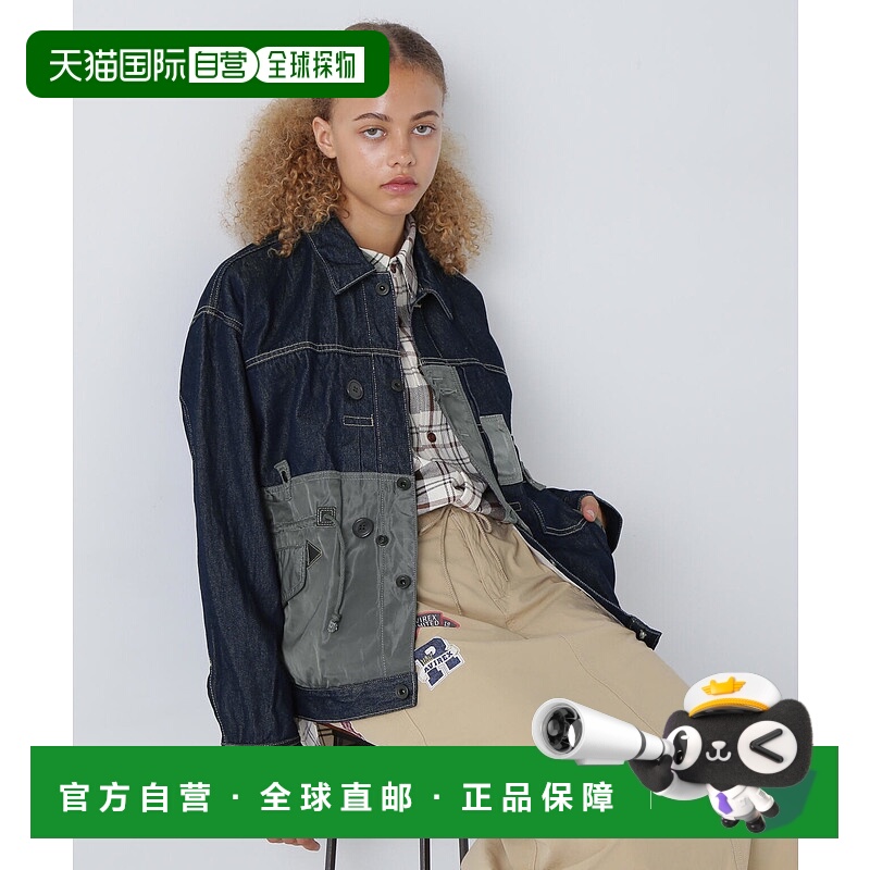1h可退 日本直邮AVIREX 女士CROSSOVER系列牛仔夹克 7834252601