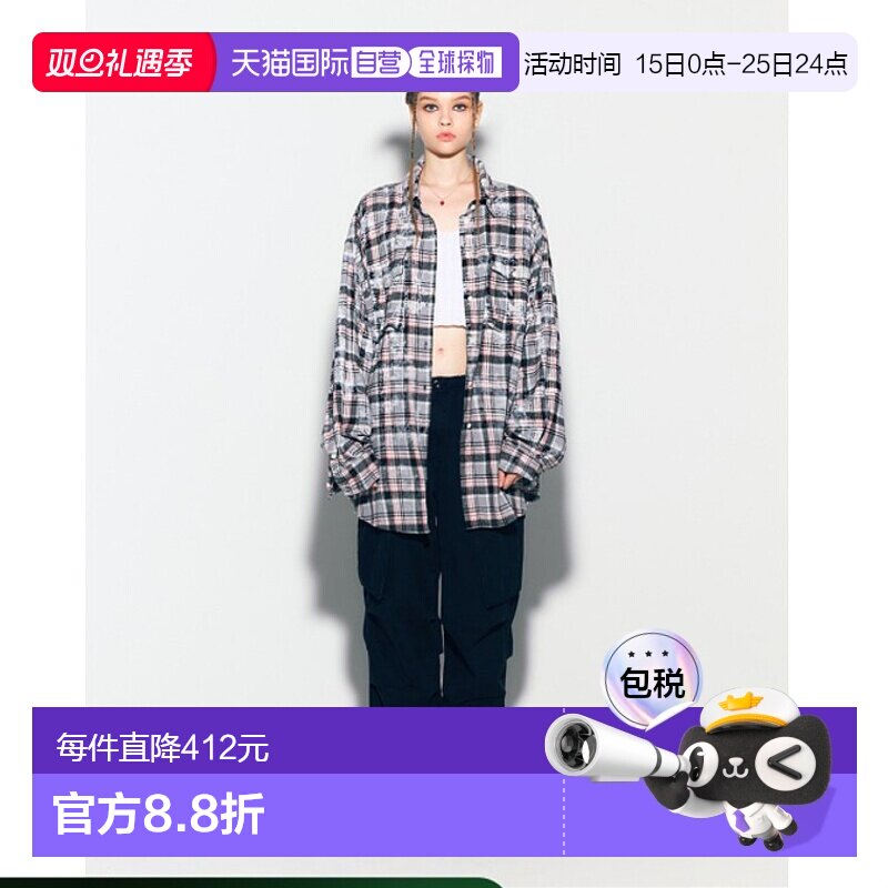 韩国直邮ASIF CALIE 女士女衬衫CA23CSH005BK DIRTYWASHING OVERFIT